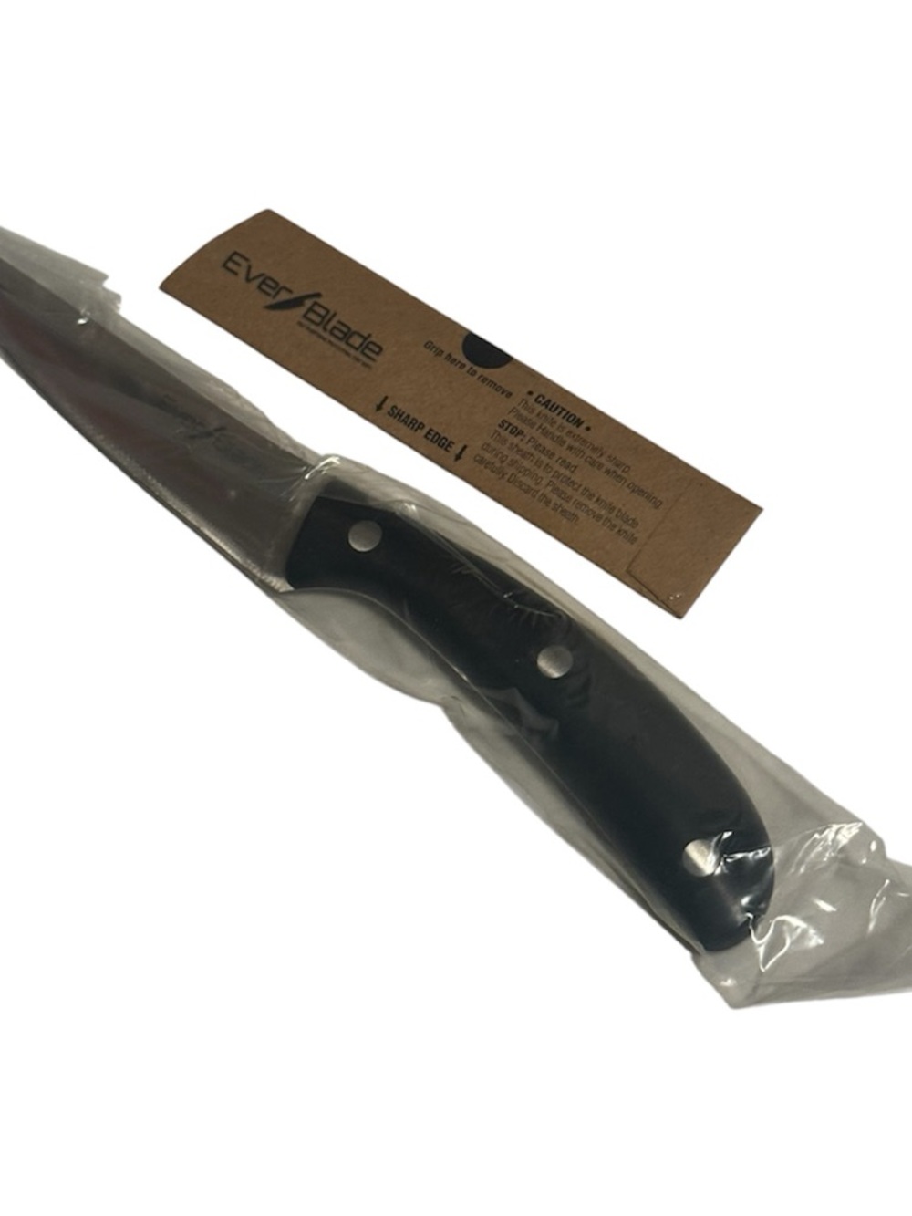 Black Handle Kitchen Knife - Precision Stainless Steel Blade